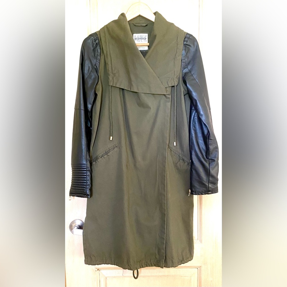 Love Destroyed Womens Army Green Long Black Jacket Coat Classic Practical Cotton